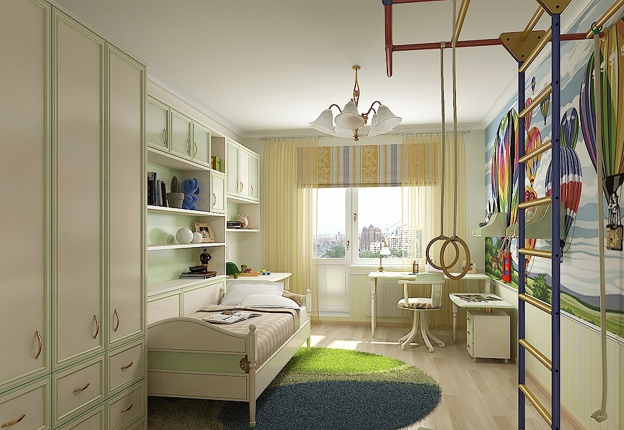 Спортивный уголок в детской комнате для мальчика