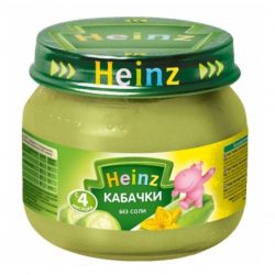 Кабачки без соли от Heinz добавляют в рацион с 4 месяцев