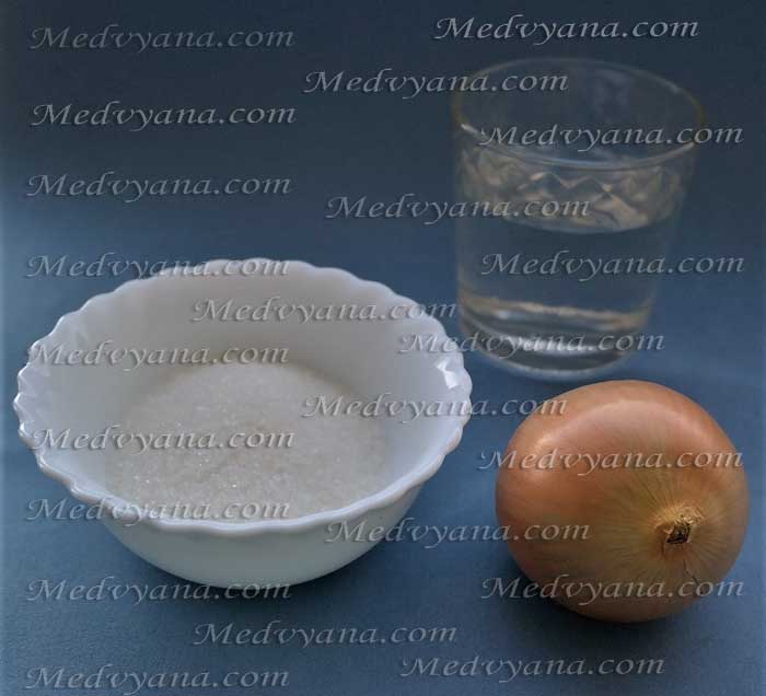 Лук и сахар для лечения кашля