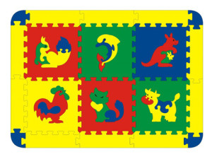 Напольные коврики-пазлы для детей:Конструктор 45427 Коврик с животными 6 дет Флексика