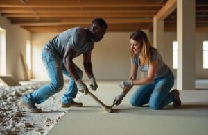 Полуручная полусухая стяжка дома: особенности технологии и преимущества