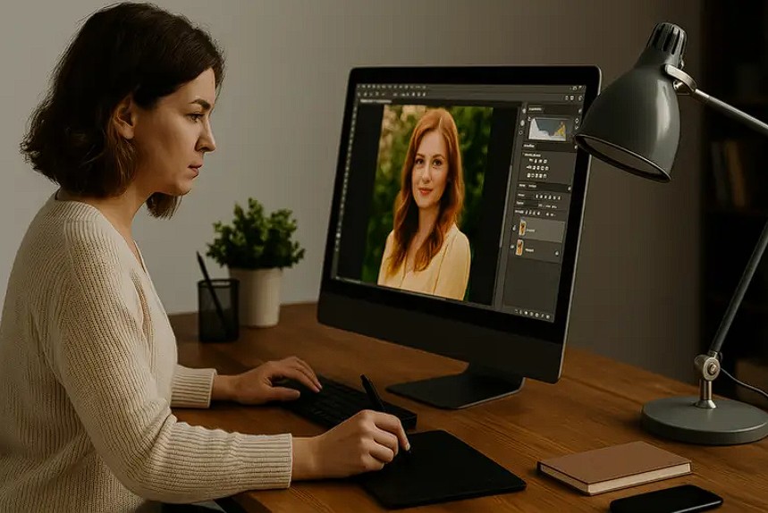 Пример ретуши фотографии онлайн – до и после
